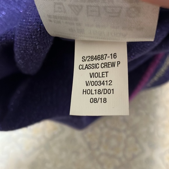 #4 Old Navy LG Women’s Purple Glitter Pullover Sweater Pink Silver Hem. - Picture 3 of 3